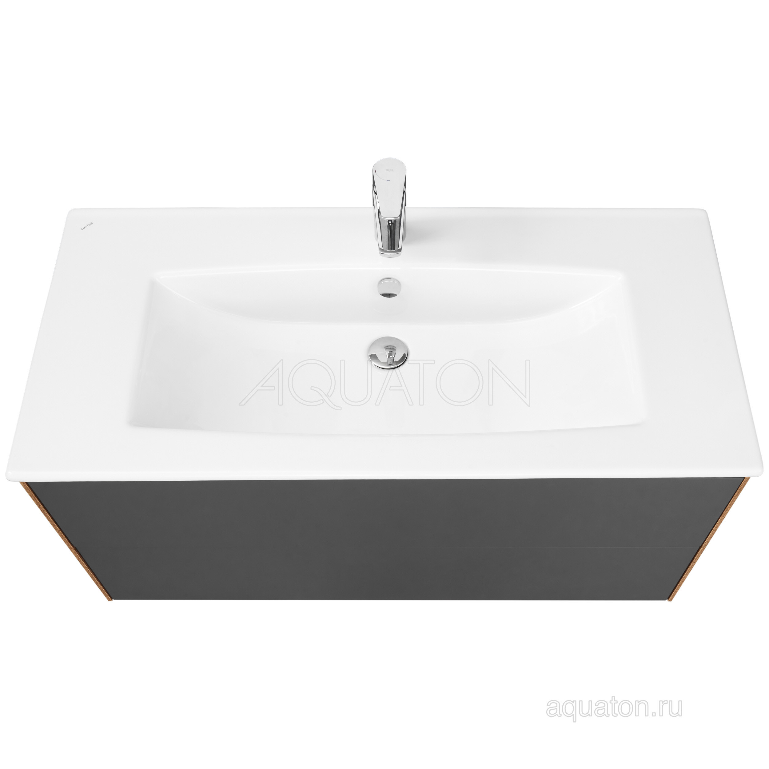 Тумба под раковину графит/дуб 100см AQUATON Сохо 1A258201AJA00