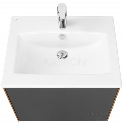 Тумба под раковину графит/дуб 60см AQUATON Сохо 1A258001AJA00