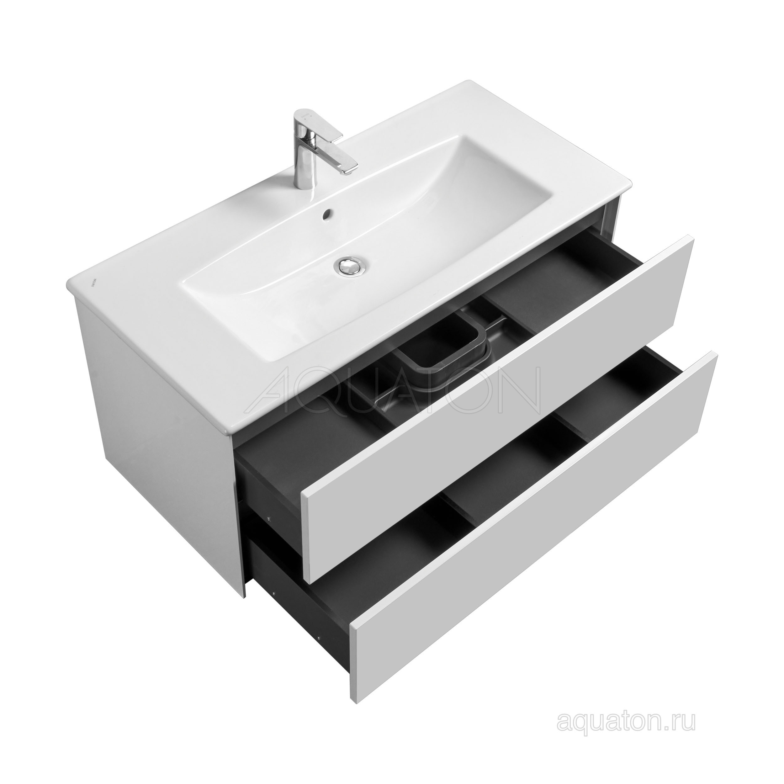 Тумба под раковину белая 100см AQUATON Сохо 1A258201AJ010
