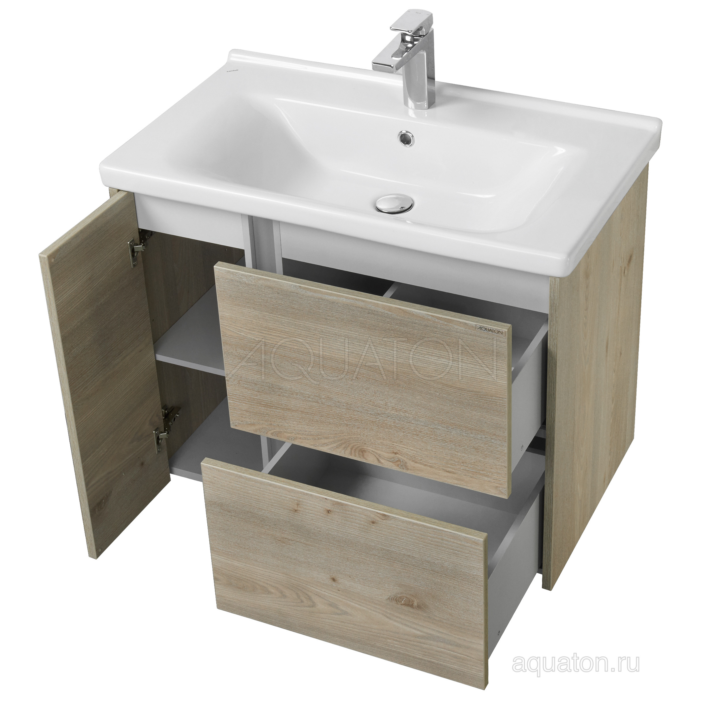 Тумба под раковину сосна 80см AQUATON Стоун 1A228201SX850