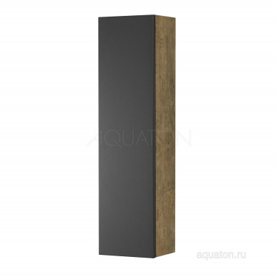 Шкафчик для ванны подвесной дуб/антрацит 24см Aquaton Терра 1A247403TEKA0