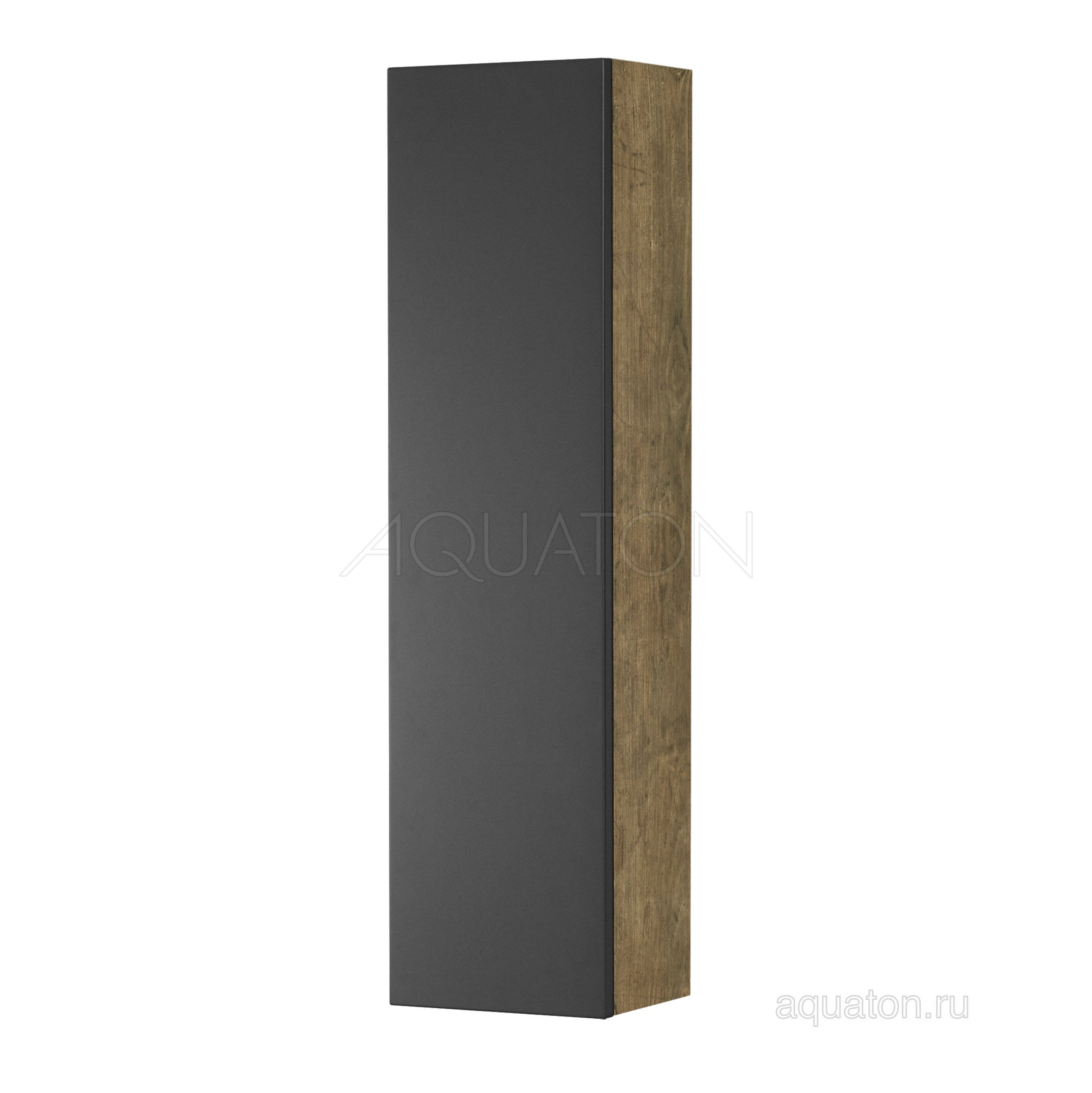 Шкафчик для ванны подвесной дуб/антрацит 24см Aquaton Терра 1A247403TEKA0