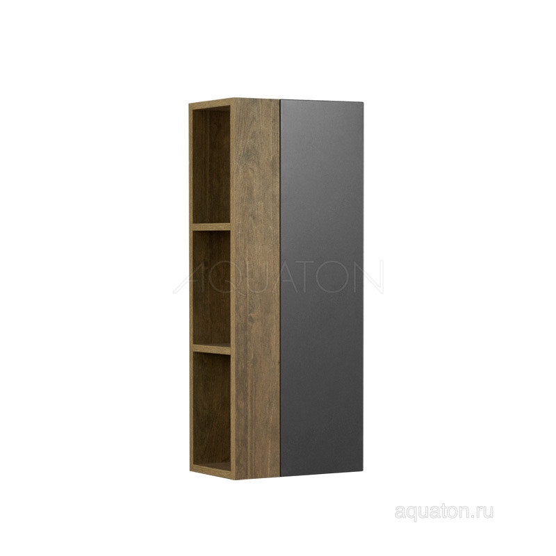 Шкафчик для ванны подвесной дуб/антрацит 35см Aquaton Терра 1A247503TEKA0