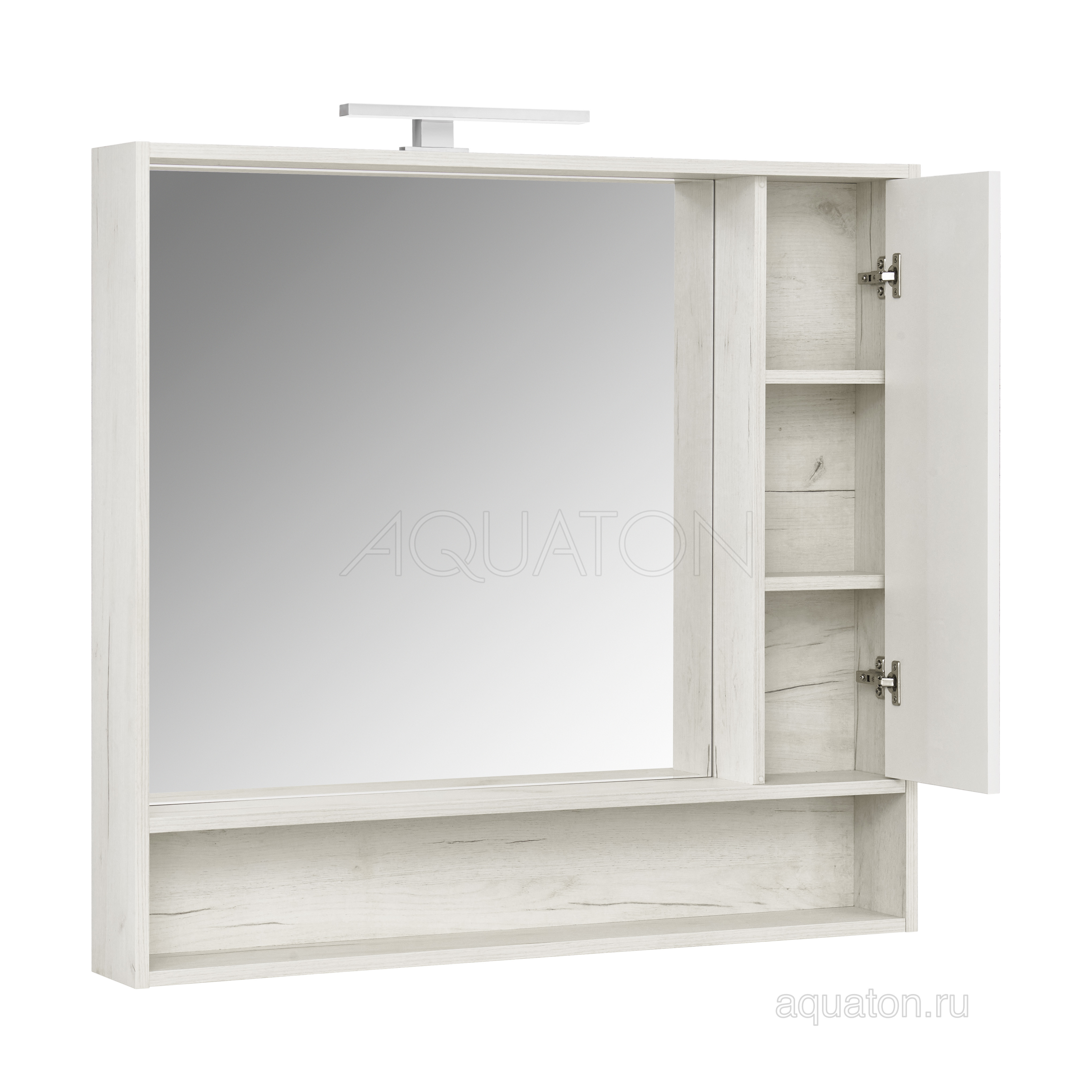 Зеркальный шкаф дуб/белый 100см Aquaton Флай 1A237802FAX10