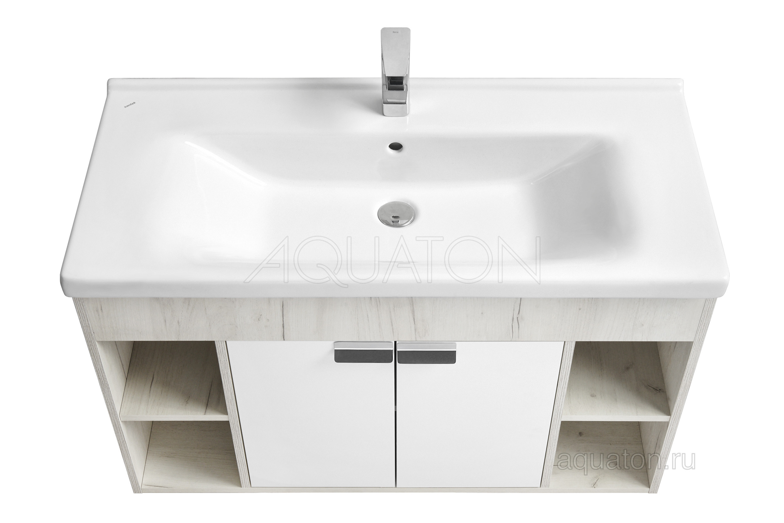 Тумба под раковину дуб/белая 100см AQUATON Флай 1A237501FAX10