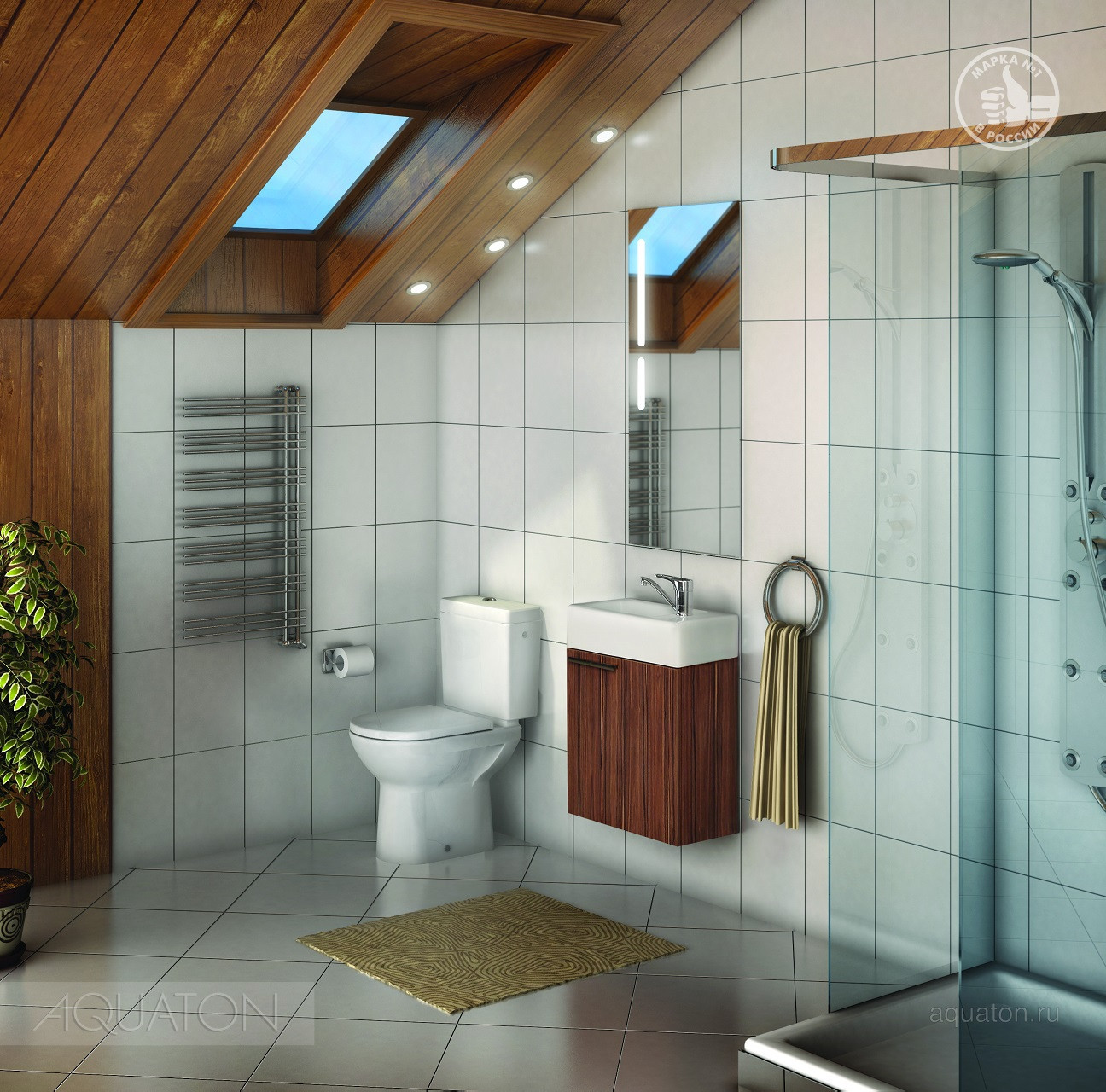 Тумба под раковину темный эбони 45см AQUATON Эклипс 1A172701EK560