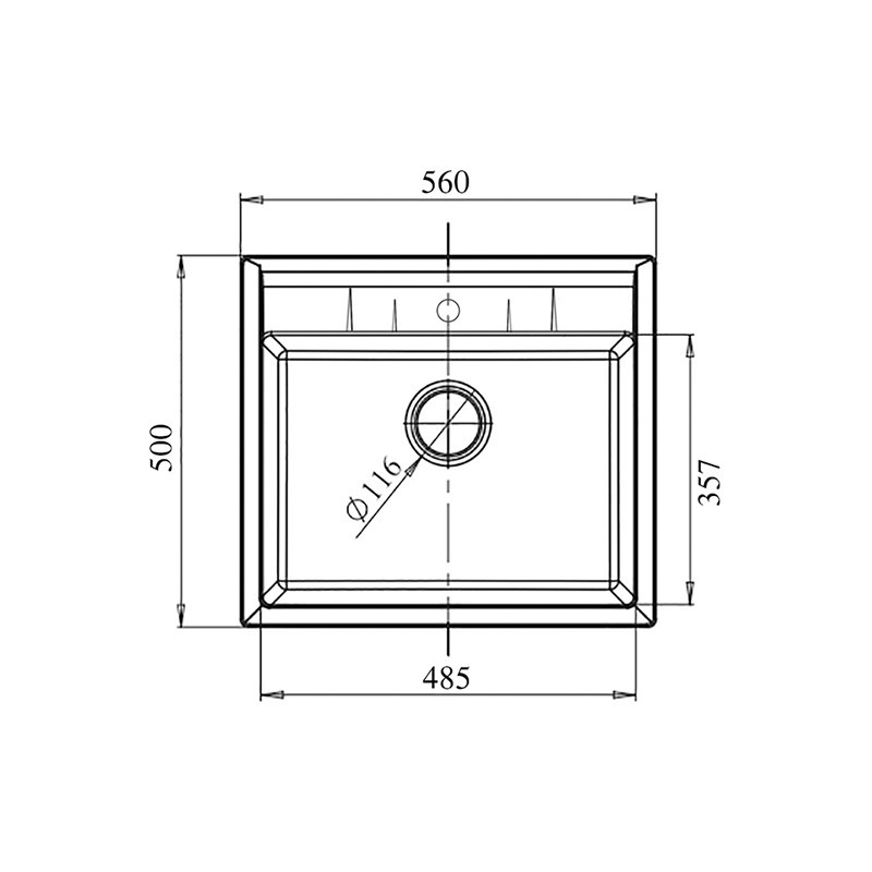 Мойка комп. GRANFEST Quadro GF-Q561 (560*500) Черный 308