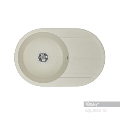 Мойка для кухни из литого мрамора жемчуг 50х78см AQUATON Амира 1A712932AI240