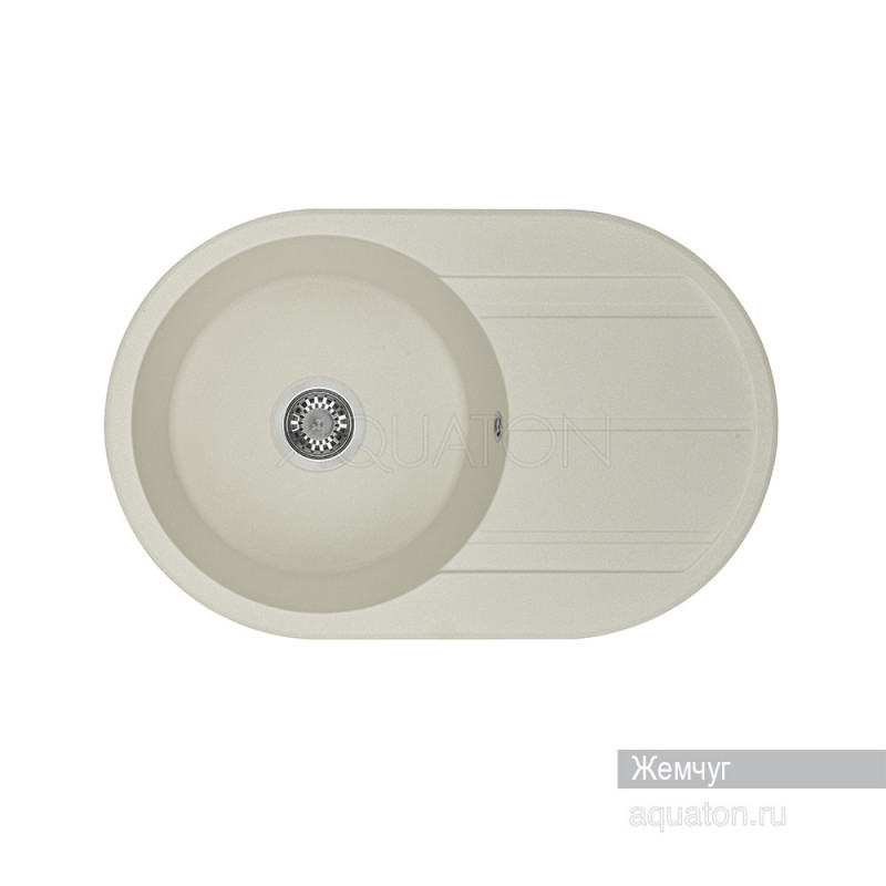 Мойка для кухни из литого мрамора жемчуг 50х78см AQUATON Амира 1A712932AI240