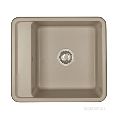 Мойка для кухни из литого мрамора серый шелк 51х57см AQUATON Беллис 1A724932BS250