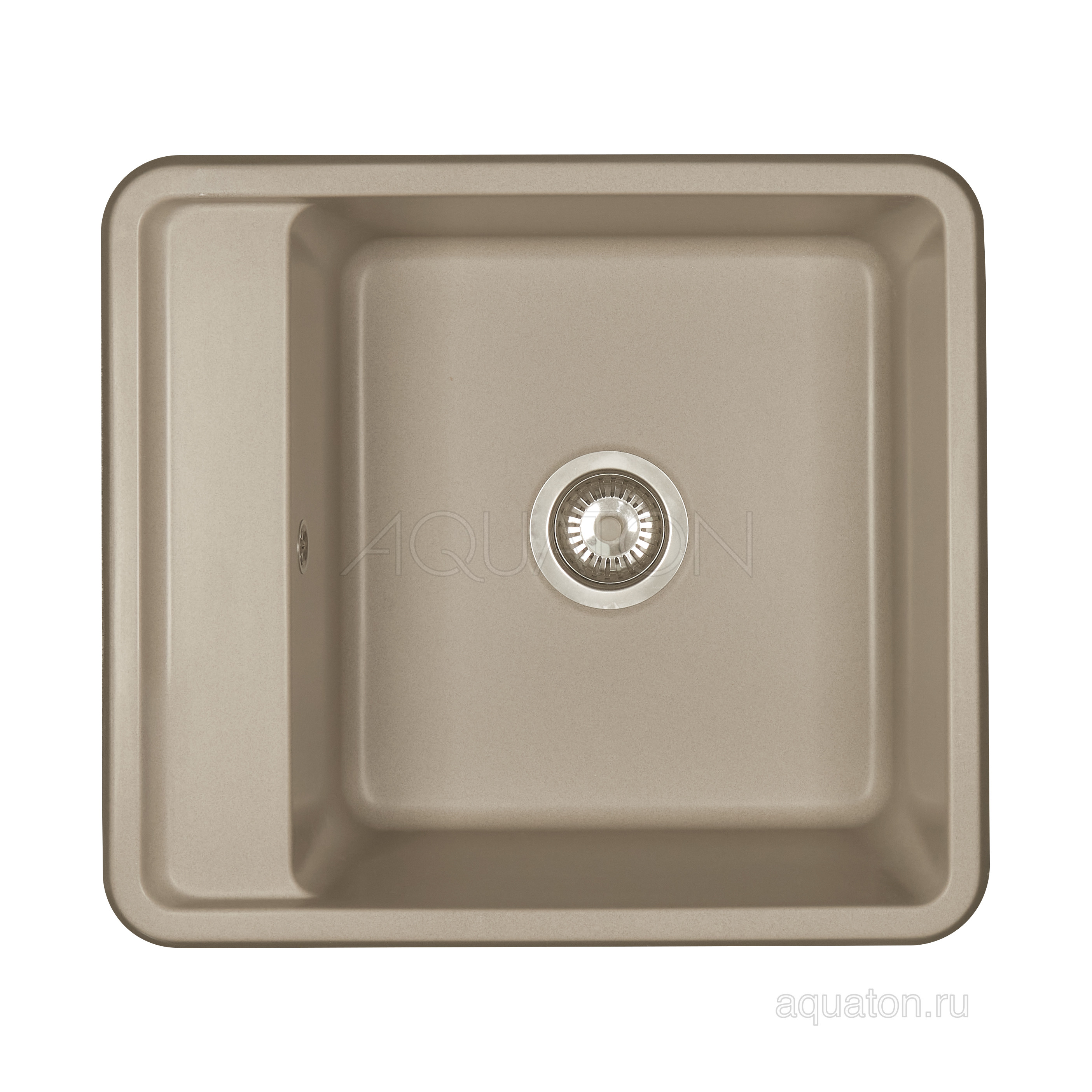 Мойка для кухни из литого мрамора серый шелк 51х57см AQUATON Беллис 1A724932BS250