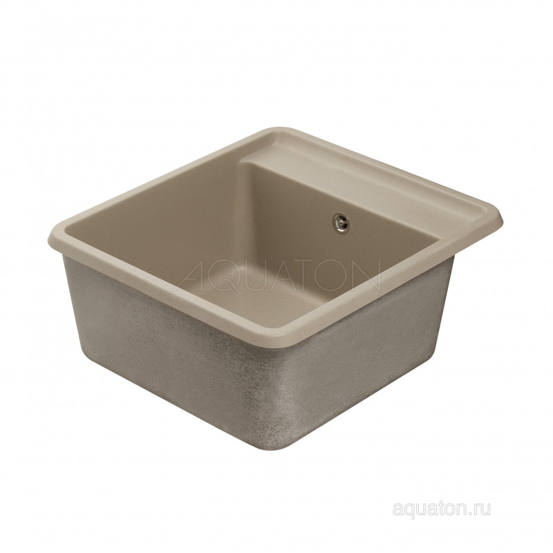 Мойка для кухни из литого мрамора серый шелк 51х57см AQUATON Беллис 1A724932BS250