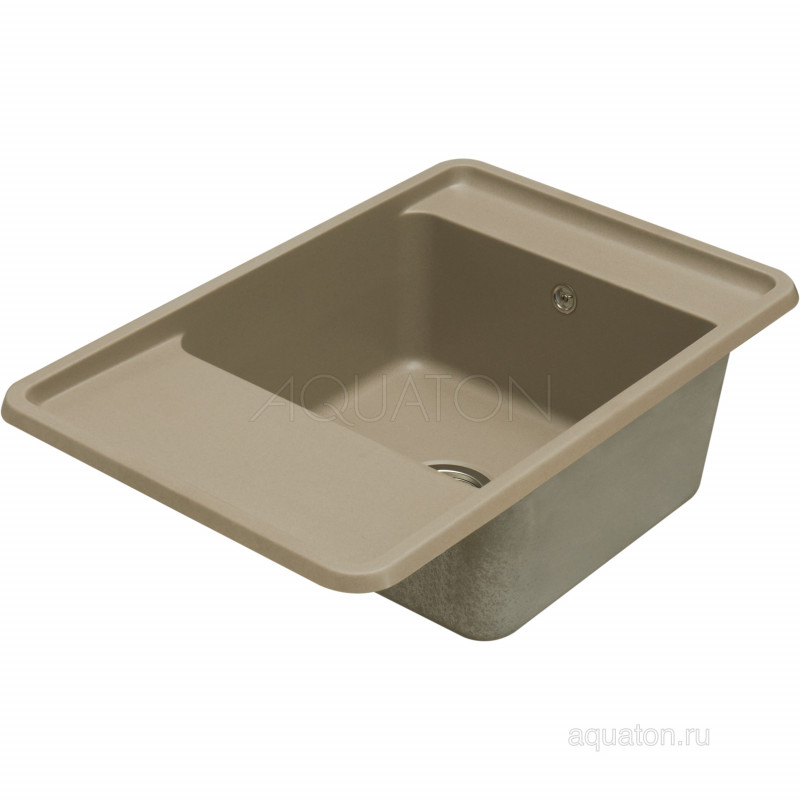 Мойка для кухни из литого мрамора серый шелк 51х78см AQUATON Беллис 1A725032BS250