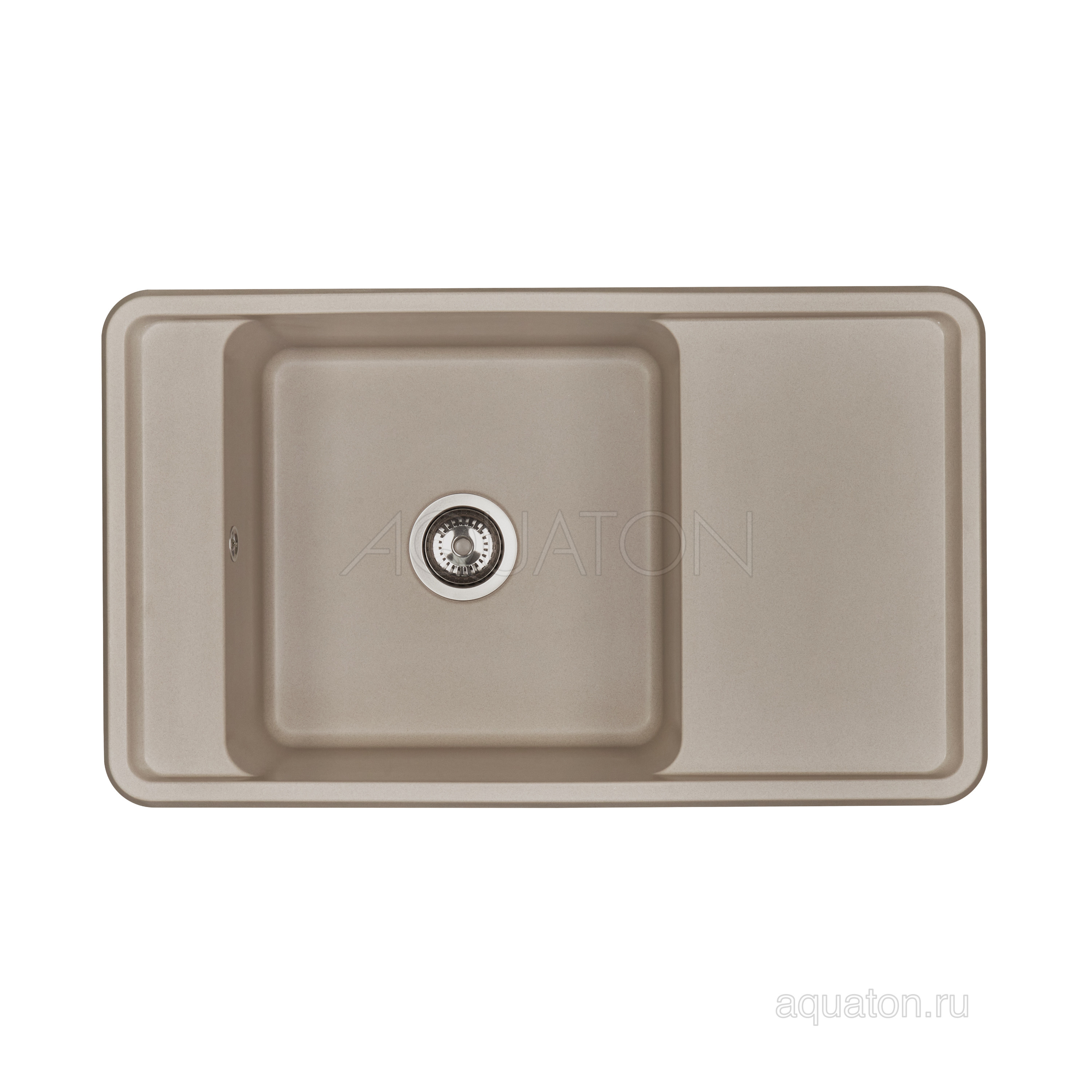 Мойка для кухни из литого мрамора серый шелк 51х87см AQUATON Беллис 1A724832BS250