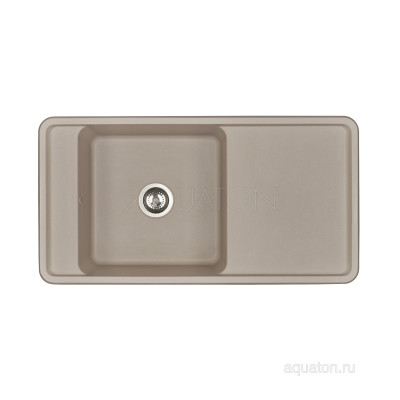 Мойка для кухни из литого мрамора серый шелк 51х97см AQUATON Беллис 1A725132BS250