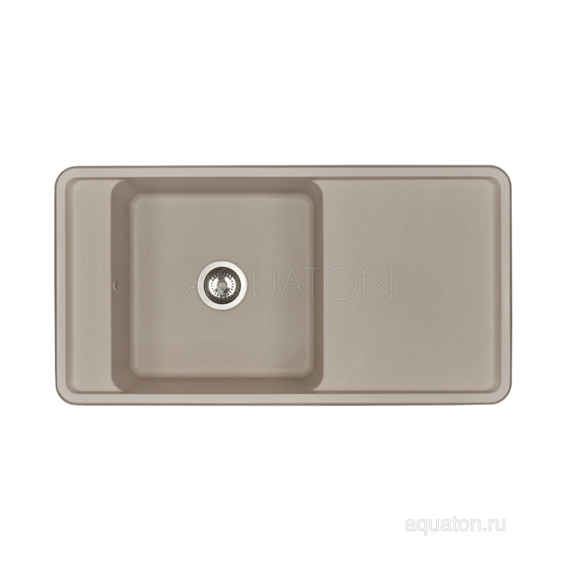 Мойка для кухни из литого мрамора серый шелк 51х97см AQUATON Беллис 1A725132BS250
