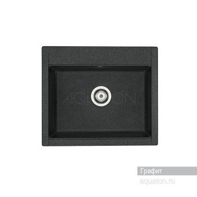 Мойка для кухни из литого мрамора графит 51х60см AQUATON Делия 1A715232LD210