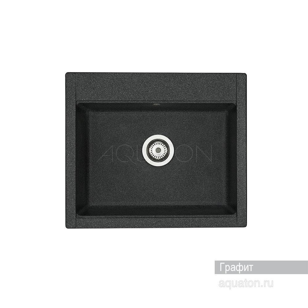 Мойка для кухни из литого мрамора графит 51х60см AQUATON Делия 1A715232LD210