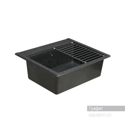 Мойка для кухни из литого мрамора графит 51х60см AQUATON Делия 1A715232LD210