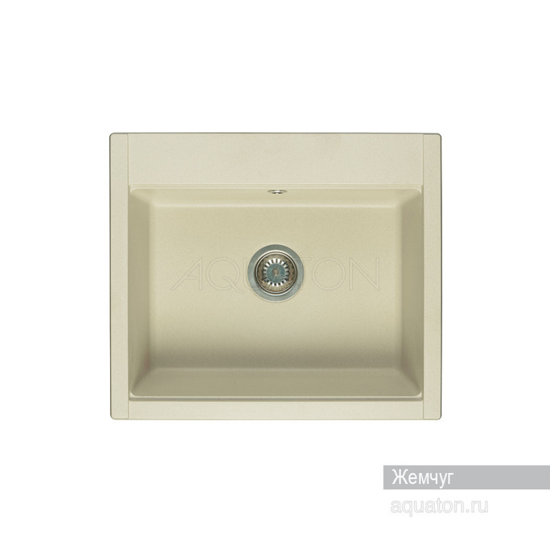 Мойка для кухни из литого мрамора жемчуг 51х60см AQUATON Делия 1A715232LD240
