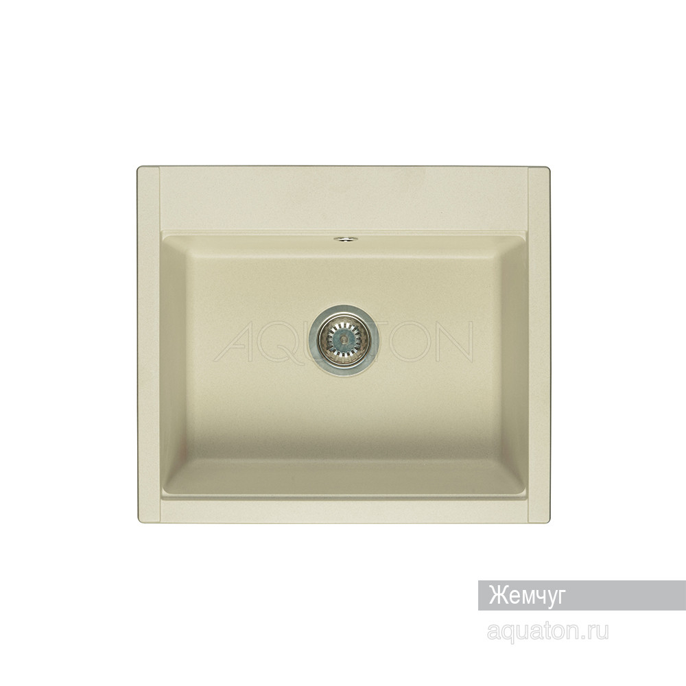 Мойка для кухни из литого мрамора жемчуг 51х60см AQUATON Делия 1A715232LD240