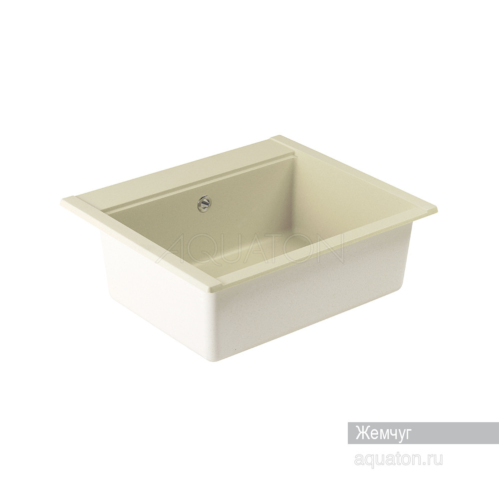 Мойка для кухни из литого мрамора жемчуг 51х60см AQUATON Делия 1A715232LD240