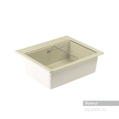 Мойка для кухни из литого мрамора жемчуг 51х60см AQUATON Делия 1A715232LD240