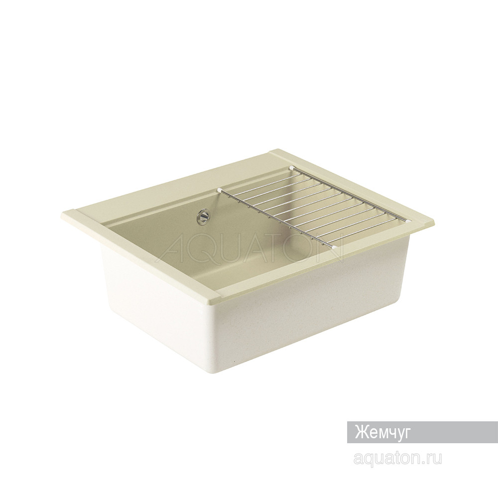 Мойка для кухни из литого мрамора жемчуг 51х60см AQUATON Делия 1A715232LD240