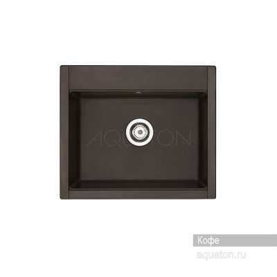 Мойка для кухни из литого мрамора кофе 51х60см AQUATON Делия 1A715232LD280