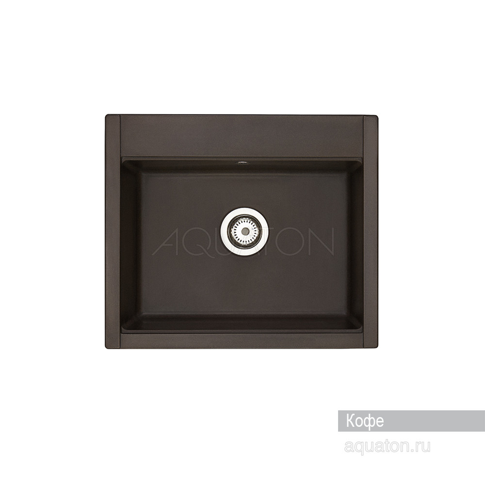 Мойка для кухни из литого мрамора кофе 51х60см AQUATON Делия 1A715232LD280