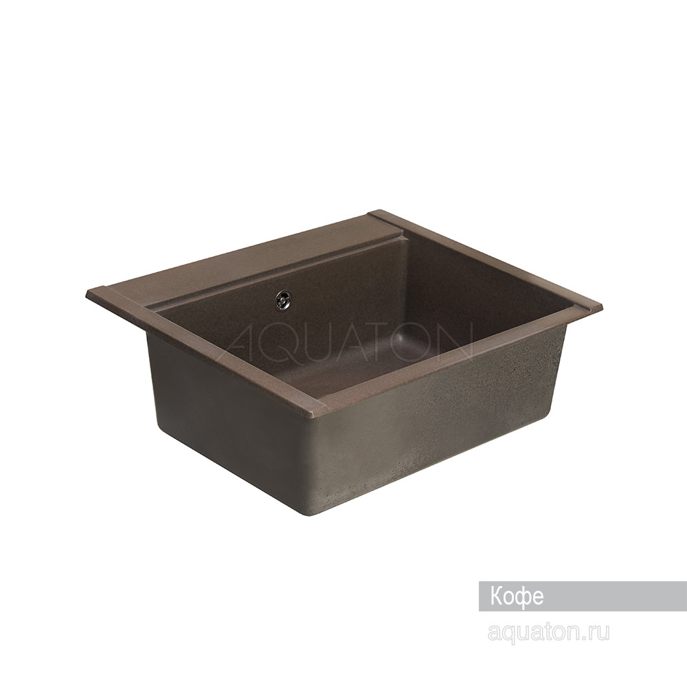 Мойка для кухни из литого мрамора кофе 51х60см AQUATON Делия 1A715232LD280