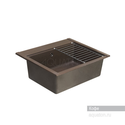 Мойка для кухни из литого мрамора кофе 51х60см AQUATON Делия 1A715232LD280