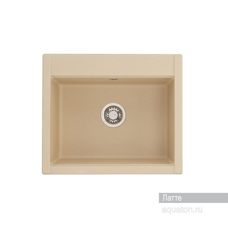 Мойка для кухни из литого мрамора латте 51х60см AQUATON Делия 1A715232LD260