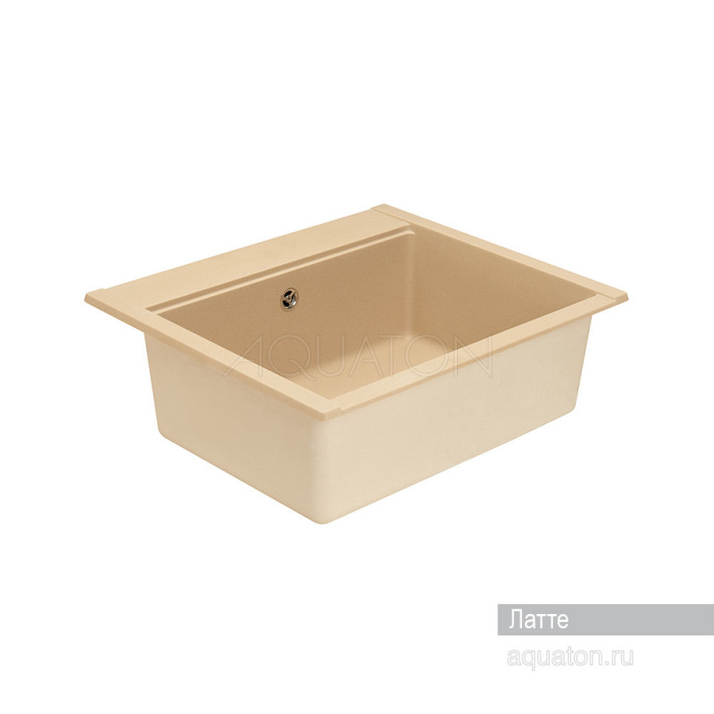 Мойка для кухни из литого мрамора латте 51х60см AQUATON Делия 1A715232LD260