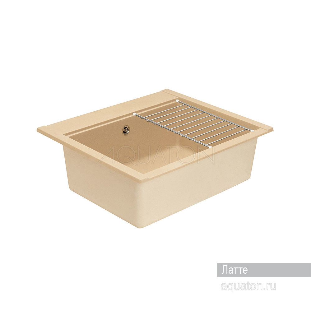 Мойка для кухни из литого мрамора латте 51х60см AQUATON Делия 1A715232LD260