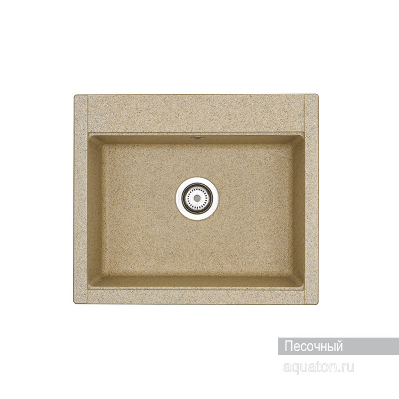 Мойка для кухни из литого мрамора песочная 51х60см AQUATON Делия 1A715232LD220