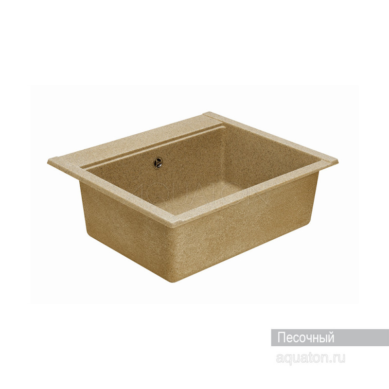 Мойка для кухни из литого мрамора песочная 51х60см AQUATON Делия 1A715232LD220