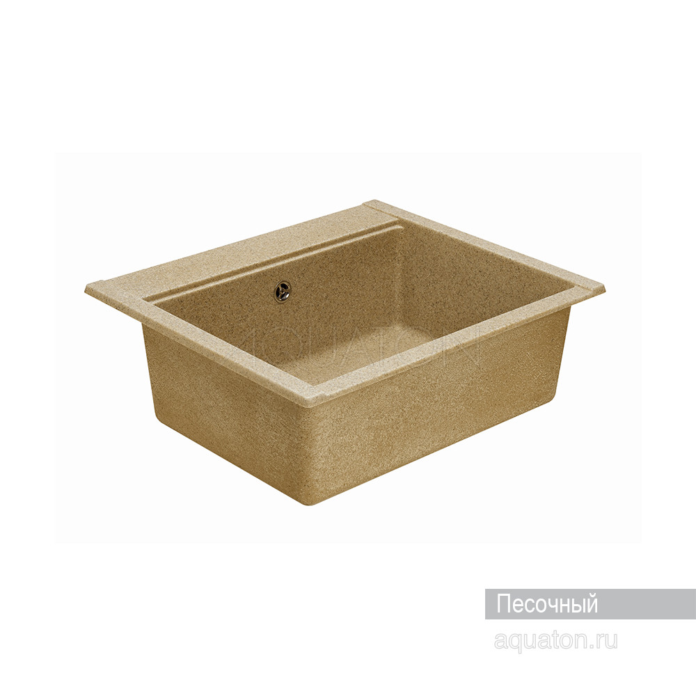 Мойка для кухни из литого мрамора песочная 51х60см AQUATON Делия 1A715232LD220