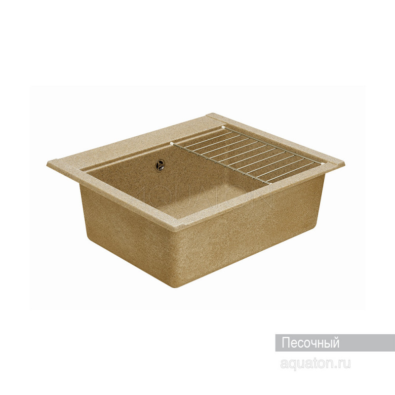 Мойка для кухни из литого мрамора песочная 51х60см AQUATON Делия 1A715232LD220