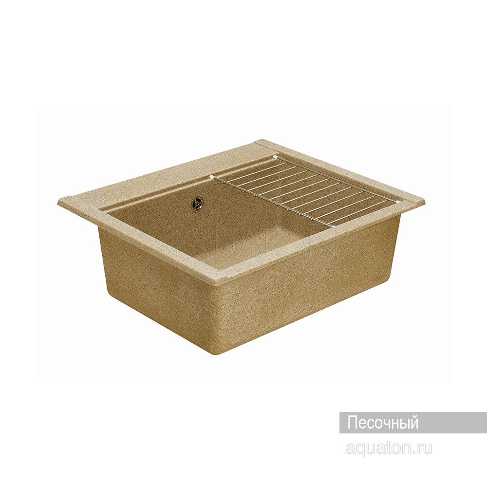 Мойка для кухни из литого мрамора песочная 51х60см AQUATON Делия 1A715232LD220