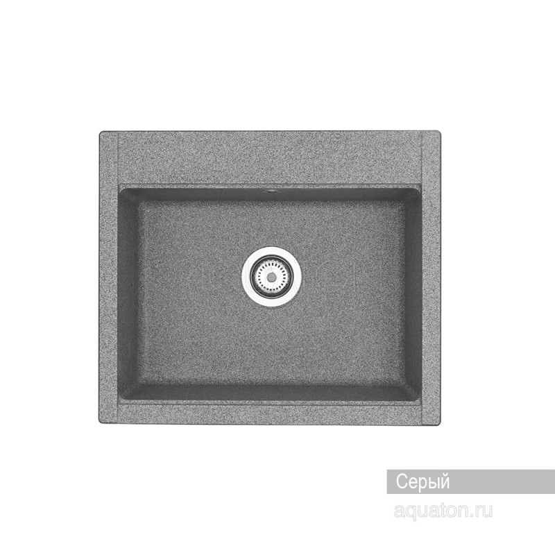Мойка для кухни из литого мрамора серая 51х60см AQUATON Делия 1A715232LD230