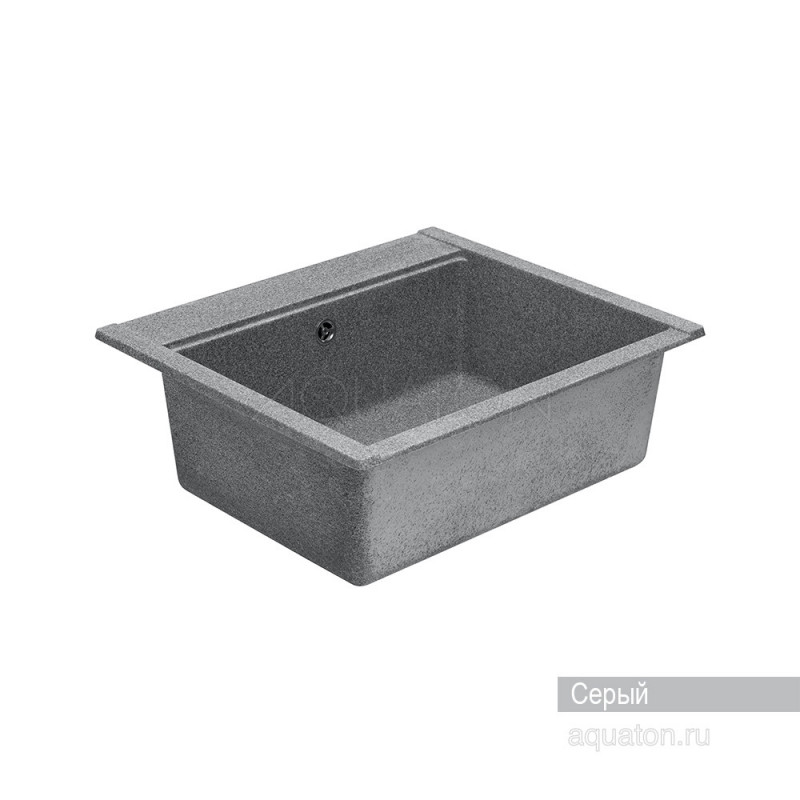 Мойка для кухни из литого мрамора серая 51х60см AQUATON Делия 1A715232LD230