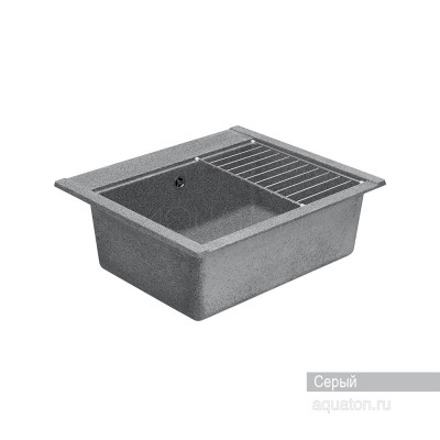 Мойка для кухни из литого мрамора серая 51х60см AQUATON Делия 1A715232LD230