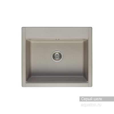 Мойка для кухни из литого мрамора серый шелк 51х60см AQUATON Делия 1A715232LD250