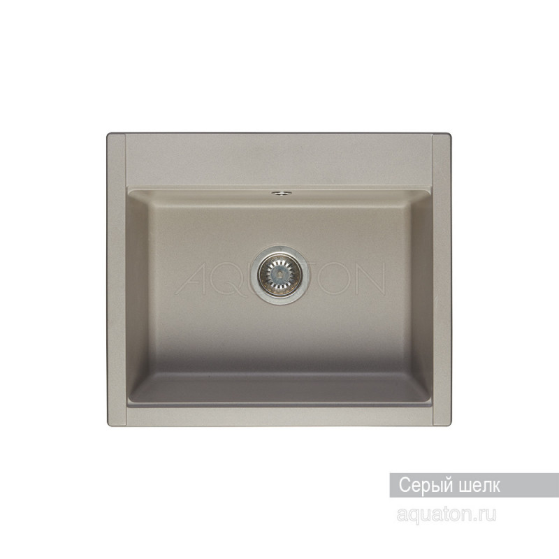 Мойка для кухни из литого мрамора серый шелк 51х60см AQUATON Делия 1A715232LD250