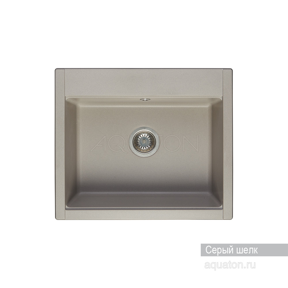 Мойка для кухни из литого мрамора серый шелк 51х60см AQUATON Делия 1A715232LD250