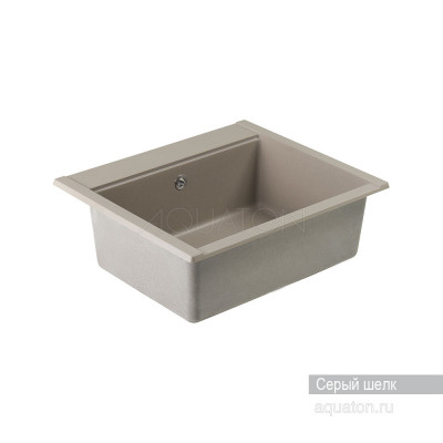 Мойка для кухни из литого мрамора серый шелк 51х60см AQUATON Делия 1A715232LD250