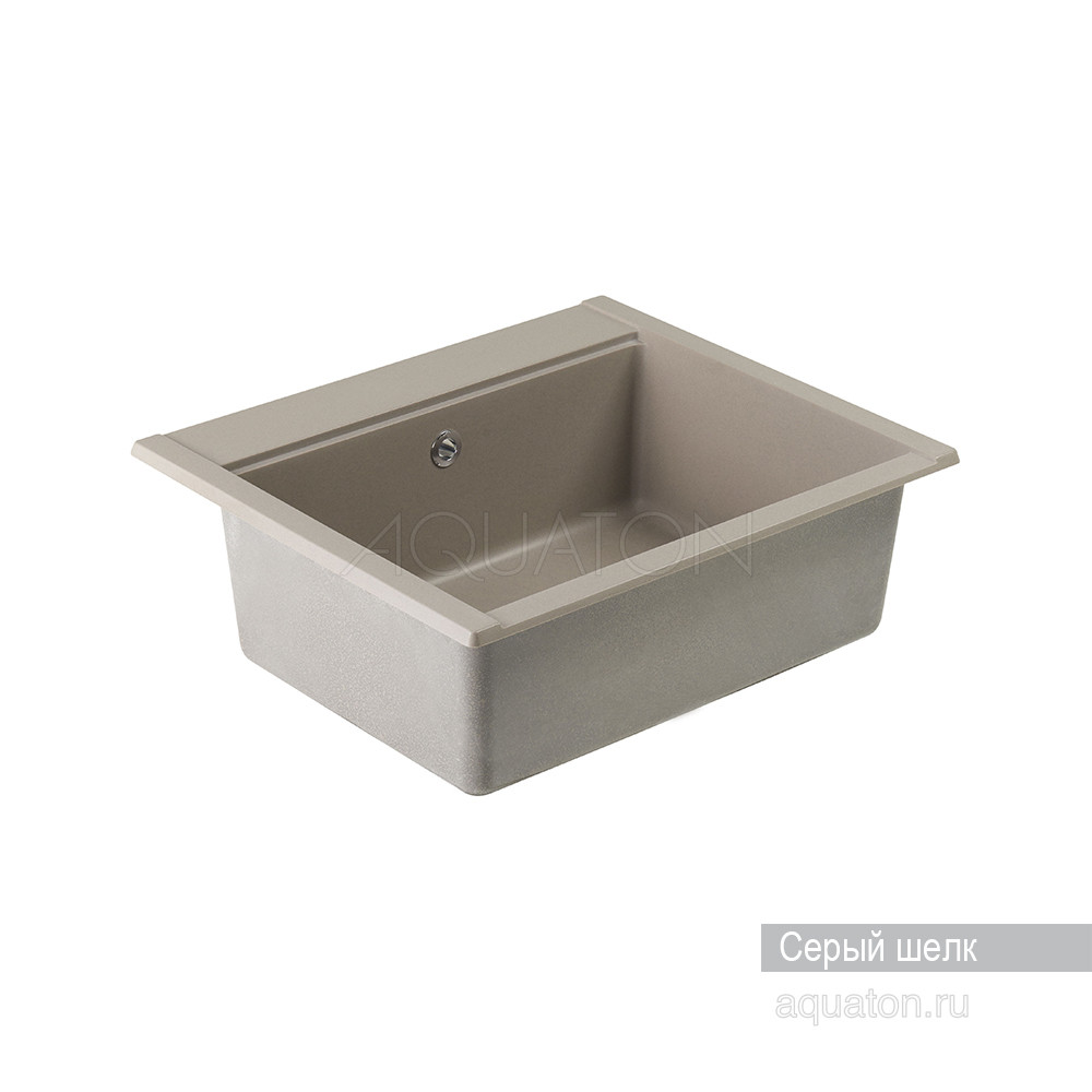 Мойка для кухни из литого мрамора серый шелк 51х60см AQUATON Делия 1A715232LD250