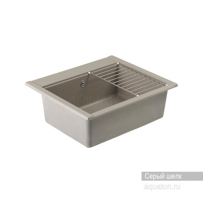 Мойка для кухни из литого мрамора серый шелк 51х60см AQUATON Делия 1A715232LD250