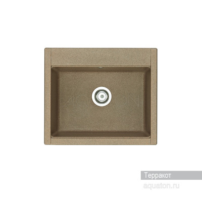 Мойка для кухни из литого мрамора терракот 51х60см AQUATON Делия 1A715232LD270